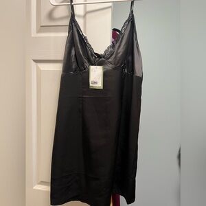 H&M black lace slip dress